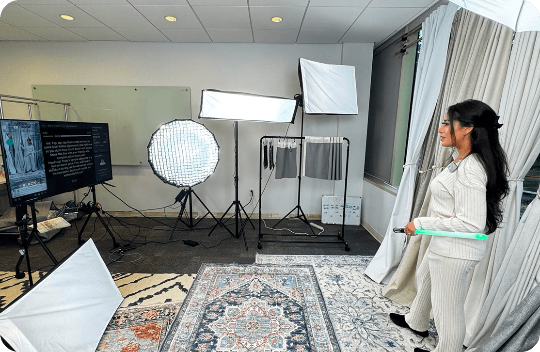 Opsique operators running a live commerce show
