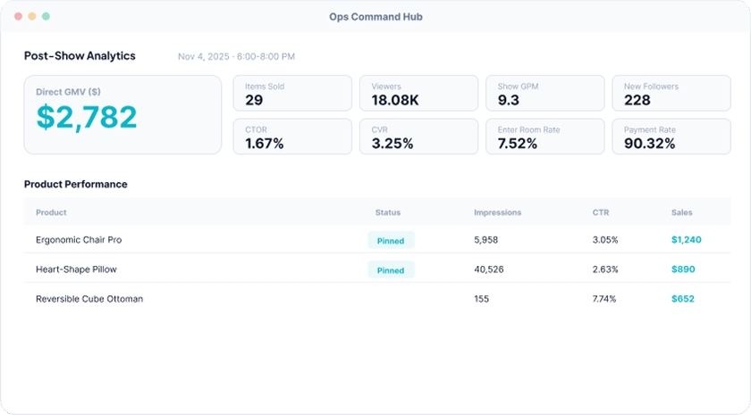 Opsique post-show analytics preview